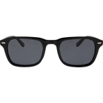Theo Men's Polarised Rectangle Sunglasses - Black Rubber Smoke